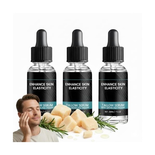 Sérum visage hydratant au sébum de bœuf, sérum visage 100 % nourri à lherbe, hydratant anti-âge au sébum pour le visage et l ...