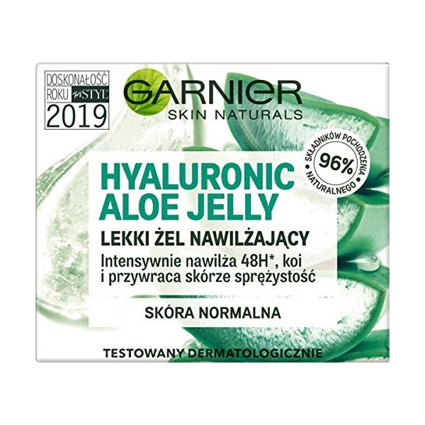 Garnier Skin Naturals Hyaluronic Aloe Jelly Gel Hydratant Light, Peau Normale, 50 ml