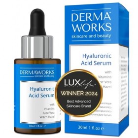 SERUM ACIDE HYALURONIQUE VISAGE avec Vitamine C, Aloe Vera et Witch Hazel - Acide Hyaluronique Serum Visage Anti Ride et Anti