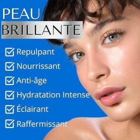 SERUM ACIDE HYALURONIQUE VISAGE avec Vitamine C, Aloe Vera et Witch Hazel - Acide Hyaluronique Serum Visage Anti Ride et Anti