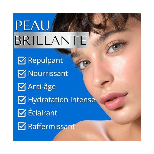 SERUM ACIDE HYALURONIQUE VISAGE avec Vitamine C, Aloe Vera et Witch Hazel - Acide Hyaluronique Serum Visage Anti Ride et Anti