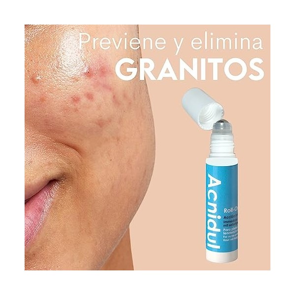 ACNIDUL | Roll-on action immédiate avec acide glycolique et calendula | Éliminez les boutons de votre visage | 14 ml |
