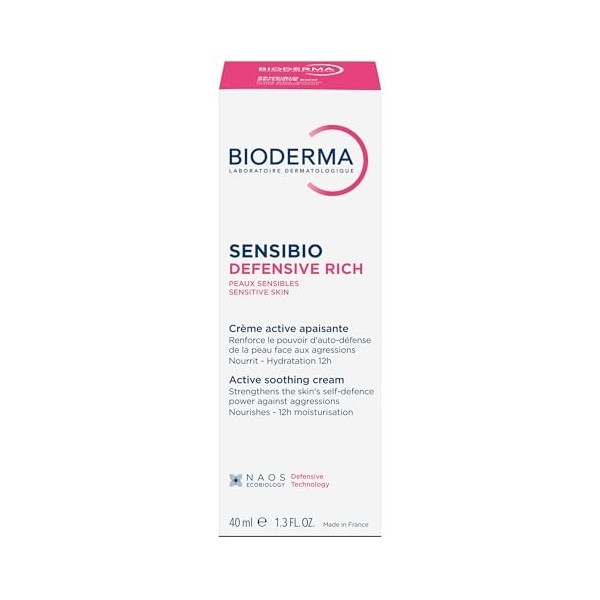 BIODERMA Sensibio Defensive rich Creme stärkt die Haut gegen Umwelteinflüsse, 40 ml Crème