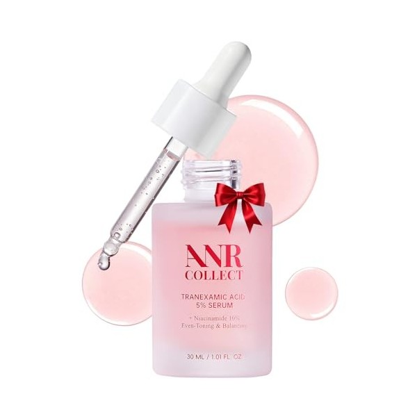 ANRCOLLECT Sérum Facial à 5% dAcide Tranexamique et 10% Niacinamide, Peau Eclatante, avec Uniformisation Equilibre du Teint,