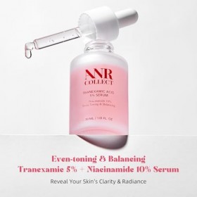 ANRCOLLECT Sérum Facial à 5% dAcide Tranexamique et 10% Niacinamide, Peau Eclatante, avec Uniformisation Equilibre du Teint,