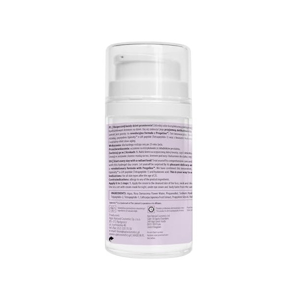 Ageless Beauty Hydrogel | Crème de jour à la progeline | Soin du visage hydratant et régénérant à lacide hyaluronique | Uple