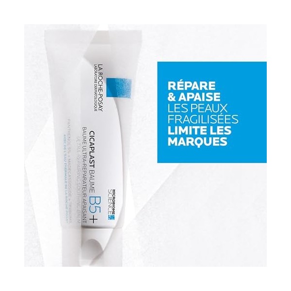 La Roche-Posay, Cicaplast, Baume B5+ Ultra-Réparateur, Apaise & Soulage les Peaux Irritées, Enrichi en Vitamine B5 & Beurre d...