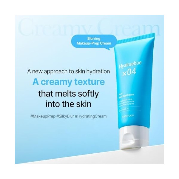 mixsoon Hyalraebae Crème Flouteuse de Pores – Hydratant Visage, Affine les Pores & Texture Lisse, Soin Léger pour une Peau de