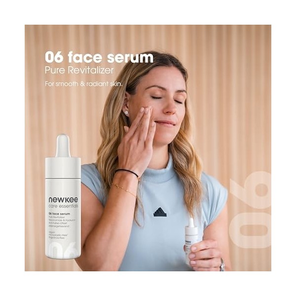 newkee Sérum pour le visage 20 ml , sérum à lacide hyaluronique avec effet immédiat nourrissant - Masque facial avec sérum 