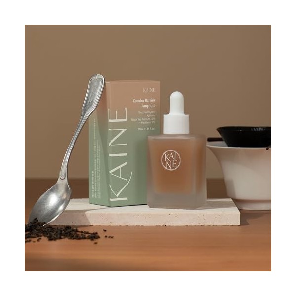 KAINE Kombucha - Ampule protectrice - Sérum hydratant avec 73 % de kombucha fermenté, 5 % de panthénol et de céramide pour hy