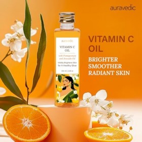 Auravedic Huile de vitamine C avec rose musquée et hydratant pour le visage Avacodo 100 ml