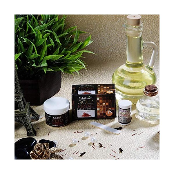 Nutriglow Gold Kesar Bleach Cream, Papaya Fruit Bleach Cream, Diamond Perfect Radiance Bleach Cream for Lightening Facial Hai