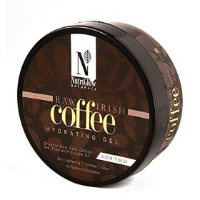 NUTRIGLOW Naturals Coffee Hydrating Gel, Organic Raw Irish Coffee, Tea Tree & Jojoba Oil, Skin Lighting, Hydrating & Glowing