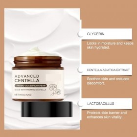 Crème Apaisante Centella Asiatica - Soulage Linconfort Cutané, Hydrate en Profondeur et Maintient le Confort 5pcs Crème Jour...