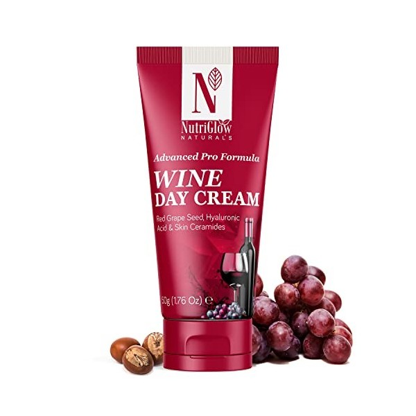 Nutriglow Naturals Advanced Pro Formula Wine Day Cream for Brighter, Glowing Skin 50 G 
