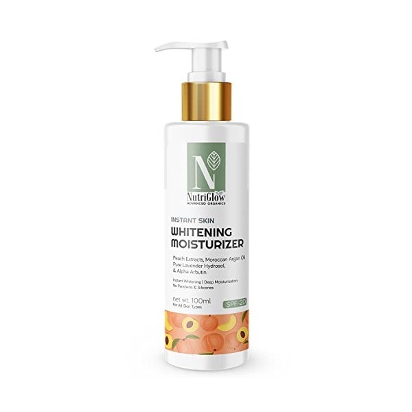 Nutriglow Advanced Organics Moisturizer SPF 20 with Pure Lavender Oil for Deep Moisturization, All Skin Types, 100Ml