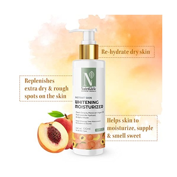 Nutriglow Advanced Organics Moisturizer SPF 20 with Pure Lavender Oil for Deep Moisturization, All Skin Types, 100Ml