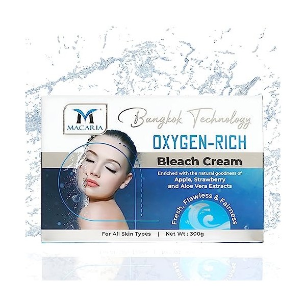 Macaria Crème Décolorante Pour Le Visage Riche En Oxygène Pour Une Peau Éclatante Instantanément, Éclaircit Les Cheveux Et Bl
