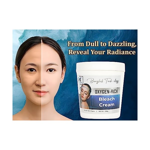 Macaria Crème Décolorante Pour Le Visage Riche En Oxygène Pour Une Peau Éclatante Instantanément, Éclaircit Les Cheveux Et Bl