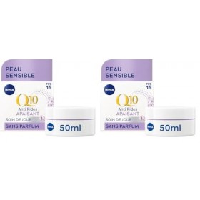 NIVEA Q10 Sensitive Soin de Jour FPS 15 1 x 50 ml , crème anti rides enrichie en Q10 pur et extrait de réglisse, crème anti- ...