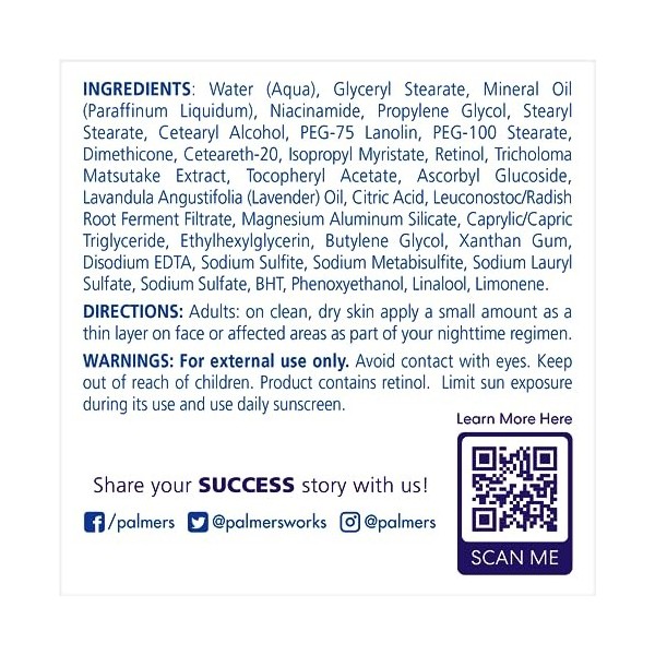 Palmers Skin Success Anti-Dark Spot Fade Cream - Night for Unisex 2.7 oz Cream