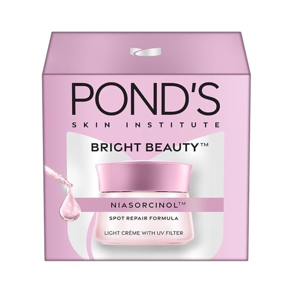 PONDS Bright Beauty Crème de jour 35 g, non grasse, hydratant quotidien matifiant, SPF 15 – avec niacinamide pour éclaircir 