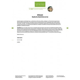 Sanct Bernhard Minesan Crème basique pour le visage à lhamamélis à la camomille mélisse à lhuile damande 100 ml