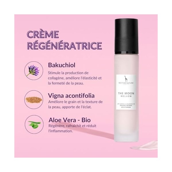 Creme Hydratante Visage au Rétinol à lAloe Vera Bio 50ml - Soins du Visage Anti-Âge et Anti-Ride pour Homme et Femme à Vitam