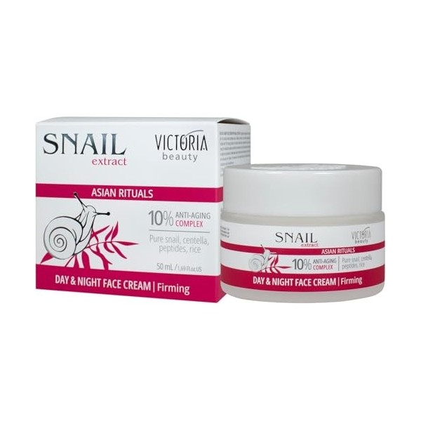 Victoria Beauty Crème anti-âge à la bave descargot avec peptides, rétinal et Centella Asiatica, crème anti-âge contre les ri