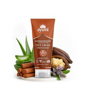 Ayumi Sandalwood & Cocoa Butter Face Cream, Vegan, Cruelty Free, Dermatologically Tested, 1 x 100ml