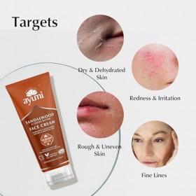 Ayumi Sandalwood & Cocoa Butter Face Cream, Vegan, Cruelty Free, Dermatologically Tested, 1 x 100ml