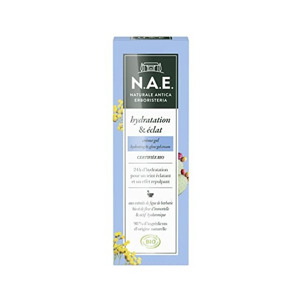 N.A.E. - Crème Gel Visage Hydratation & Eclat – Crème de Jour et de Nuit – 24H d’Hydratation – Teint Eclatant & Effet Repulpa...