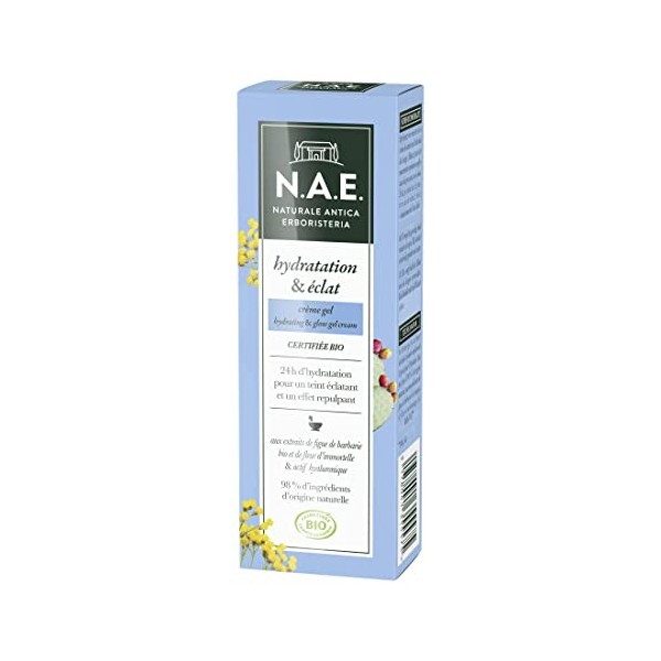 N.A.E. - Crème Gel Visage Hydratation & Eclat – Crème de Jour et de Nuit – 24H d’Hydratation – Teint Eclatant & Effet Repulpa...