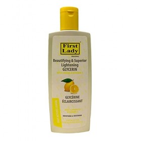 First Lady Glycérine éclaircissante pour la peau 200 ml – avec citron, acide kojique, vitamine C, taches sombres, mélanine, m