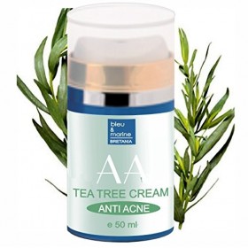 Crème Hydratante Anti Acne à l Arbre à Thé huile de théier et Aloe Vera 50 ml - 100% Naturel Hydratant Facial Quotidien An