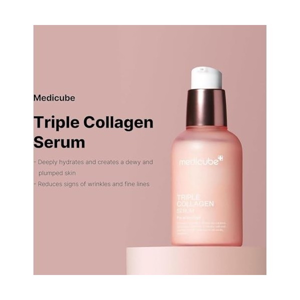 Medicube Triple Collagène Sérum 4.0 - Sérum Anti-rides léger avec niacinamide et acide hyaluronique - Soin lissant pour peaux