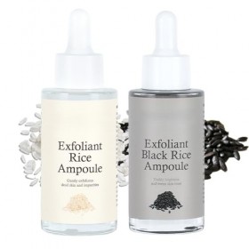 Lot dampoules exfoliantes au riz blanc et noir, exfoliant pour le corps et le visage, ampoule exfoliante et dissolvant de pe