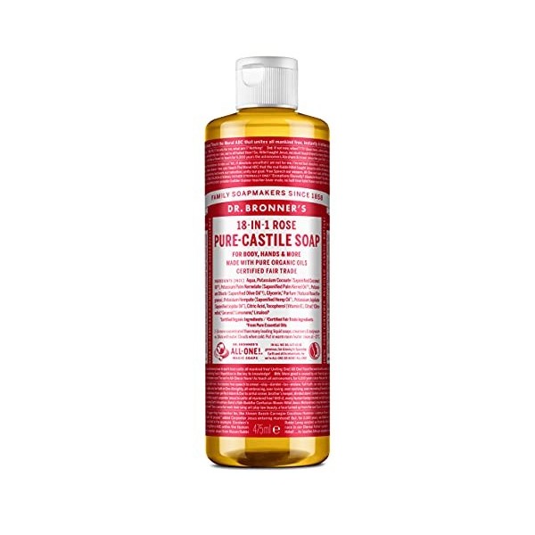 Dr. Bronners - Pure Castile Liquid Soap Rose 475 ML