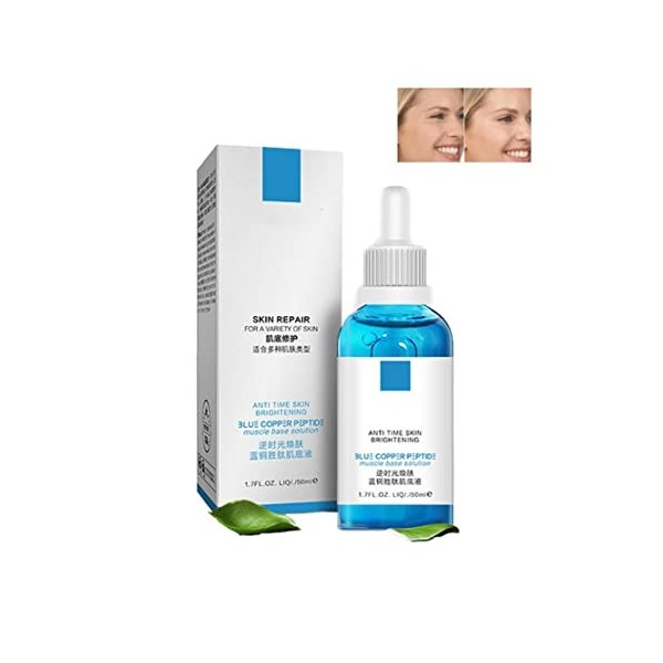 Sérum Aux Peptides De Cuivre Bleu Pour Le Visage, Sérum Contre Les Taches Brunes Et Lacné, Sérum Hydratant Et Raffermissant ...