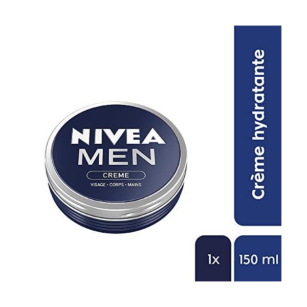 NIVEA MEN Crème Visage - Corps - Mains 1 x 150 ml , crème multi-usages au parfum masculin format boîte alu, soin hydratant 3 ...
