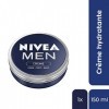 NIVEA MEN Crème Visage - Corps - Mains 1 x 150 ml , crème multi-usages au parfum masculin format boîte alu, soin hydratant 3 ...