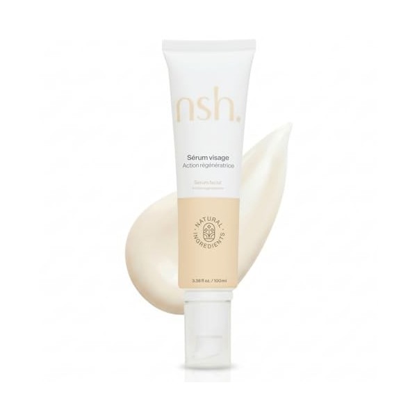 nsh. Sérum Visage Aloé & Acide Hyaluronique 100ml. Sérum anti-âge, anti-rides, anti-taches, anti-acné pour femmes. Avec Aloe 