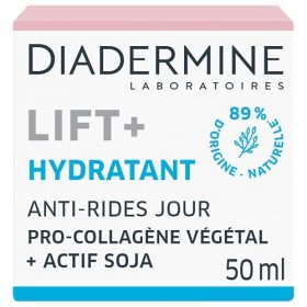 Diadermine - Lift+ Hydratant - Crème Jour Visage - Soin Anti-Rides Ultra Fermeté - Pro-Collagène végétal et actif soja - 89% ...