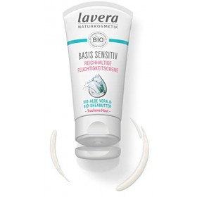 Lavera Naturkosmetik Basis Sensitiv Riche Hydratant Bio Aloe Vera & Beurre de karité Crème 1 x 50 ml Lot de 2 Crème Jour et ...