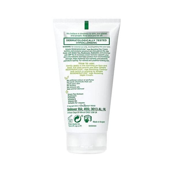 Simple Kind to Skin Crème de jour régénérante à lâge 50 ml