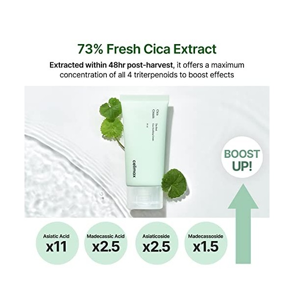 celimax Crème Apaisante The Real Cica À LExtrait De Centella Asiatica Frais, Sans Huile, Hydratante Et Apaisante, Pour Peaux
