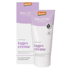 Baldini Crème de jour riche 50 ml – Cosmétique naturelle – Anti-âge – Certifié bio avec huile de noyau dabricot & huile din
