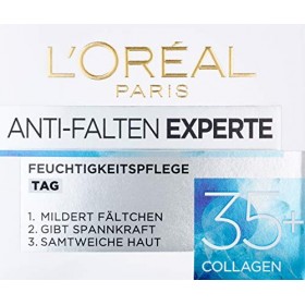 LOréal Paris Feuchtigkeitspflege für das Gesicht, Pflegende Anti-Aging Creme mit Kollagen Biosphären, Mildert Fältchen und s