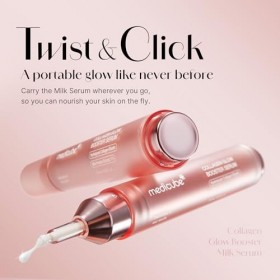 Medicube Collagen Glow Booster Milk Serum 0.50 oz – Twist & Click – Éclat & hydratation avec Niacinamide, Protéines de Lait &