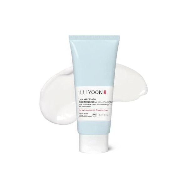 ILLIYOON Ceramide Ato Gel Apaisant 175ml, Lotion gel rafraîchissante très hydratante pour les peaux sensibles sèches et fatig